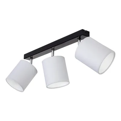 Aprillia lampa sufitowa 3xe27 max.25w czarny metal/chromowany metal/biały klosz tkaniny 56745304