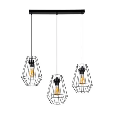 Lampa wisząca endorfina 3xe27 max.60w czarny metal/czarny kabel pcv 1324304