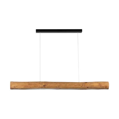 Lampa wisząca lucas 1xled samsung 24v zintegrowana 3080lm 3000k 33w barwiona sosna brązowa/czarny metal/przezroczysty kabel pvc z dotykowym ściemniaczem 69680104