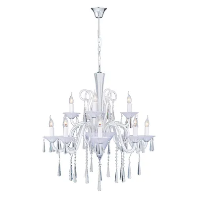 Rosano żyrandol 12xe14 max,40w biały/transparentny/chrom 5193120