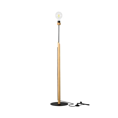 Solange lampa podłogowa 1xe27 max.60w dąb olejowany/czarny metal/czarny kabel z tkaniny 7541904