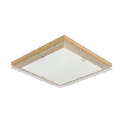 Lampa sufitowa finn w zestawie 1xled zintegrowany 2100lm 2700k 24w dąb olejowany/chrom metal/biało-przezroczyste szkło 4024074