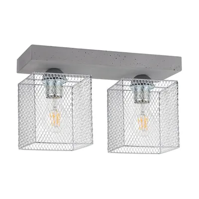 Lampa sufitowa gittan 2xe27 max.60w szary beton/chromowany metal 8172236