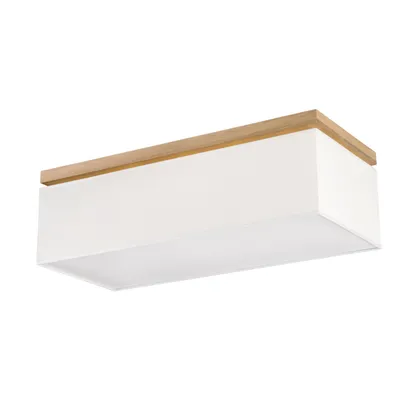 Lampa sufitowa vertiga 4xe27 max.25w dąb olejowany/biały klosz z tkaniny 34511474