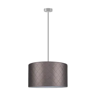 Lampa wisząca mirabella 1xe27 maks. 60w chromowany metal/antracytowy kabel z tkaniny/brązowy klosz z materiału syntetycznego 1693128