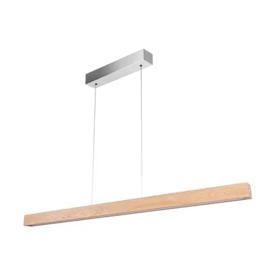 Leon lampa wisząca 3xled 24v int. 54w nikiel mat/dąb olejowany | ściemniacz dotykowy | (1200mm) 1037402000000
