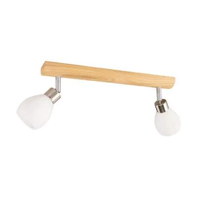 Lampa sufitowa kira w zestawie 2xg9 led 300lm 2700k 3w dąb olejowany/metal satyna/szkło białe 2027417220993