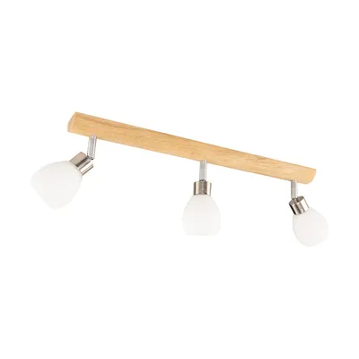 Lampa sufitowa kira w zestawie 3xg9 led 300lm 2700k 3w dąb olejowany/metal satyna/szkło białe 2037417320993