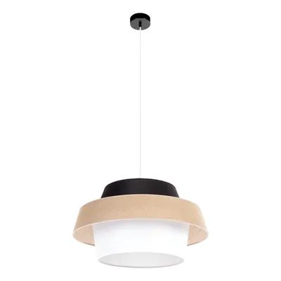 Jute lampa wisząca 1xe27 max.60w czarny/transparentny pvc/czarny-beżowy-biały 150160104