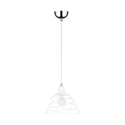 Lampa wisząca komet 1xe27 max.60w chromowany metal/biały metal/biały kabel pcv 1854102