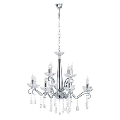 Lampa wisząca alessa 12xe14 max.40w chrom metal/przezroczyste szkło 9011228