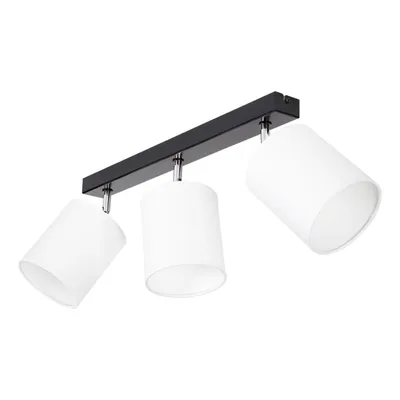 Aprillia lampa sufitowa 3xe27 max.25w czarny metal/chromowany metal/biały klosz tkaniny 56744304