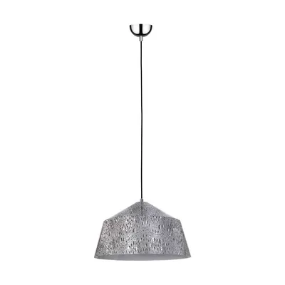 Natura lampa wisząca 1xe27 max.60w chromowany metal/czarny kabel pcv/szary-biały metal 9804128