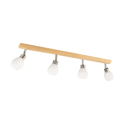 Lampa sufitowa kira w zestawie 4xg9 led 300lm 2700k 3w dąb olejowany/metal satyna/szkło białe 2047417420993