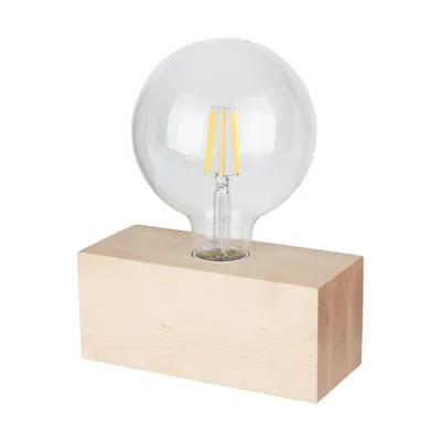Lampa stołowa theo 1xe27 maks. 25w drewno brzozowe/czarny kabel pvc 7460160