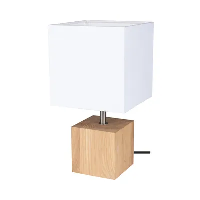 Trongo square lampa stołowa 1xe27 max.25w dąb olejowany/czarny pvc/biały 7199174