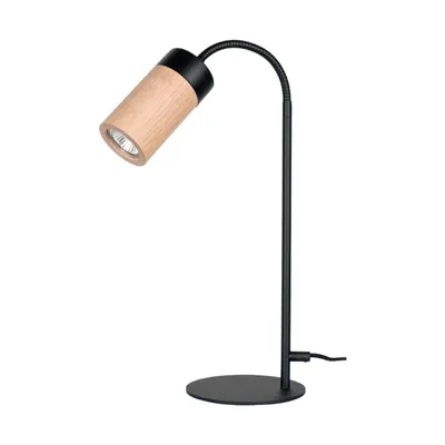 Lampa stołowa annick w zestawie kabel 1xled gu10 5w dąb olejowany/czarny metal/czarna tkanina 7419104