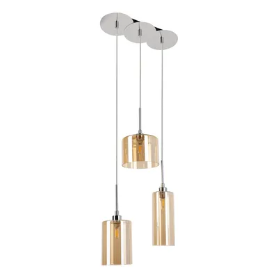 Lampa wisząca eurybia w zestawie kabel 3xg9 max.28w z chromowanego metalu/szampana/przezroczystego pvc 1360328