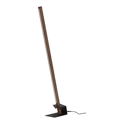 Lampa podłogowa forestier 1xled 24v zintegrowana 1660lm 3000k 18w barwiona sosna na orzechu/czarnym metalu/czarnym kablu pvc 857169104