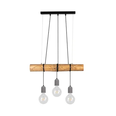 Trabo concrete lampa wisząca 3xe27 max.60w sosna bejcowana/czarny/szary 68599304