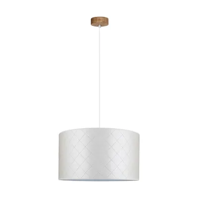 Lampa wisząca mirabella 1xe27 maks. 60w dąb olejowany/biały kabel tkaninowy/perłowy klosz materiału syntetycznego 1691874