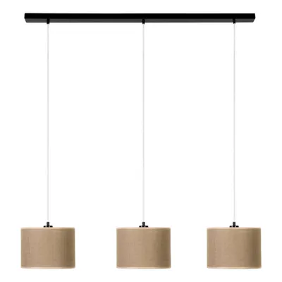Jute lampa wisząca 3xe27 max.40w czarny/transparentny/pvc/beżowy 16910304