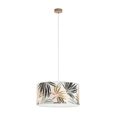 Hoja lampa wisząca 1xe27 max.60w dąb olejowany/transparentny pvc/multikolor 16470174