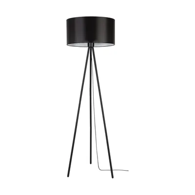Lampa podłogowa verian 1xe27 maks. 40w czarny metal/czarny kabel pcv/czarny klosz z tkaniny 197613004