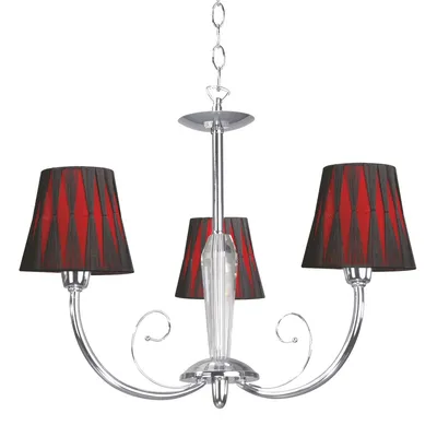 Lampa sufitowa borgia 3xe14 max.40w chromowany metal/czarno-czerwony klosz z tkaniny 5077306