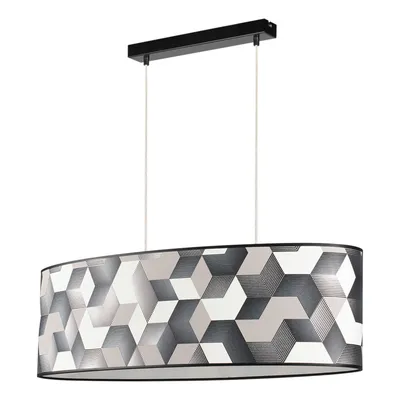 Lampa wisząca espacio 2xe27 max.40w czarny metal/przezroczysty kabel pcv/wielokolorowa tapeta 17480204
