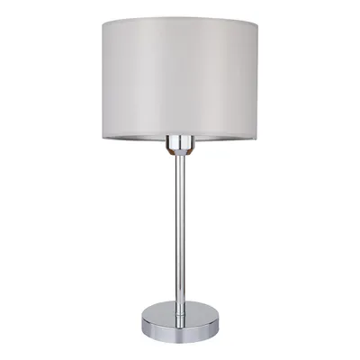 Lampa stołowa dove 1xe27 maks. 40w chromowany metal/przezroczysty kabel pvc/szary klosz z tkaniny 724390128