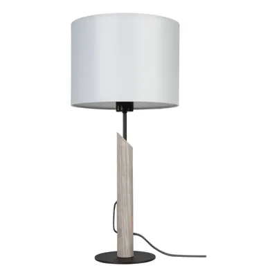 Colette szara lampa stołowa 1xe27 maks. 60w barwiona sosna szara/czarny metal/czarny kabel z tkaniny/szary klosz z tkaniny 862217104