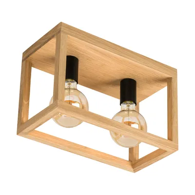 Lampa sufitowa kago 2xe27 max.60w dąb olejowany/czarny metal 9154274