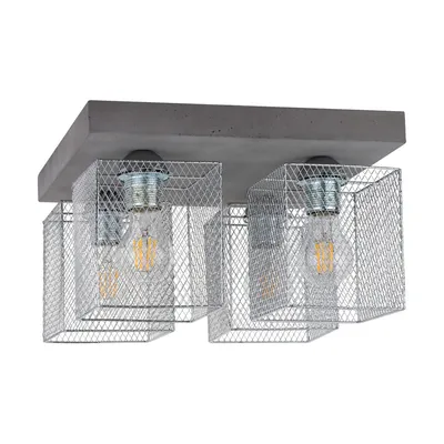 Lampa sufitowa gittan 4xe27 max.60w szary beton/chromowany metal 8172436