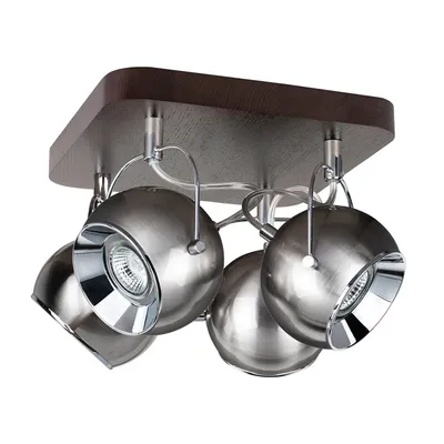 Ball wood lampa sufitowa incl. 4xled gu10 5w orzech/satyna 5131476