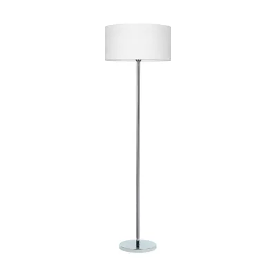 Lampa podłogowa leila 1xe27 maks. 60w chromowany metal/przezroczysty kabel pvc/wielokolorowy papier + klosz z pcv ze wzorem drewna 6652028