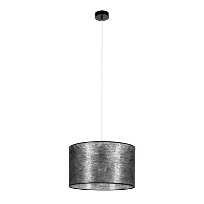 Lampa wisząca nevoa 1xe27 max.60w czarny metal/przezroczysty kabel pcv/klosz z czarnej tkaniny 154920104