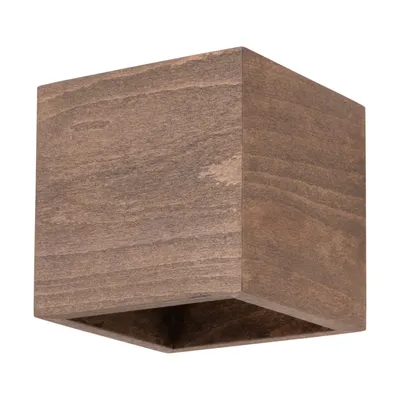 Kinkiet z drewna blokowego 1xg9 maks. 6w barwiona sosna na orzechu/czarnym metalu 20256104