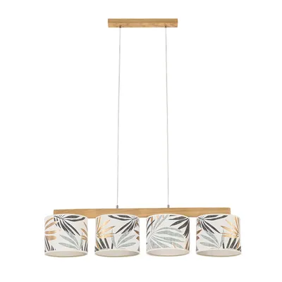 Hoja lampa wisząca 4xe27 max.25w dąb olejowany/transparentny pvc/multikolor 524710404