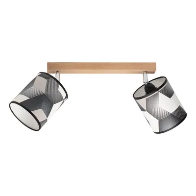Lampa sufitowa espacio 2xe27 max.25w dąb olejowany/wielobarwna tapeta 56748274