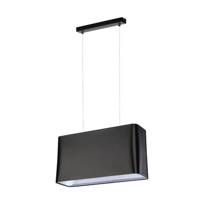 Lampa wisząca cadre 2xe27 max.40w czarny metal/przezroczysty kabel pcv/klosz z czarnej tkaniny 872030204