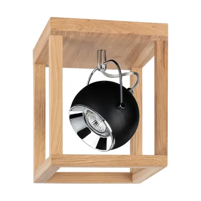 Lampa sufitowa roy z 1xled gu10 5w dąb olejowany/czarny metal 5224174