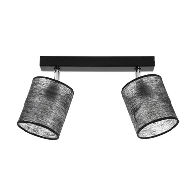 Lampa sufitowa nevoa 2xe27 max.25w czarny metal/chromowany metal/czarny klosz tkaniny 56795204