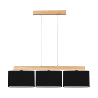 Cadre lampa wisząca 3xe27 max.25w dąb olejowany/transparentny pvc/czarny 875410374