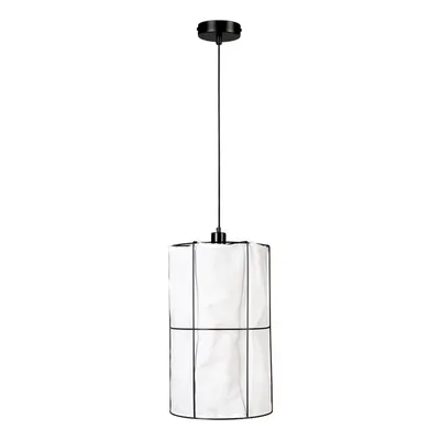 Marinero lampa wisząca 1xe27 max.15w led czarny/czarny oplot/czarny-biały len 184129104