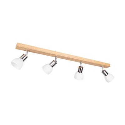 Lampa sufitowa timon 4xe14 max.40w dąb olejowany/metal satyna/szkło białe 2047418620184