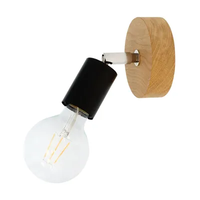 Lampa ścienna elmo 1xe27 max.25w dąb olejowany/czarny metal 2264174