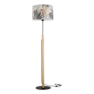 Hoja lampa podłogowa 1xe27 max.60w czarny/dąb olejowany/multikolor 762479104