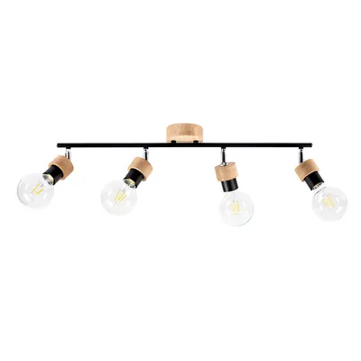Marjolaine wood lampa sufitowa 4xe27 max.25w dąb olejowany/czarny 2834474