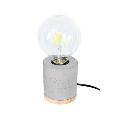 Lampa stołowa cesar 1xe27 max.25w dąb olejowany/czarny kabel tkaninowy/szary beton 88992174